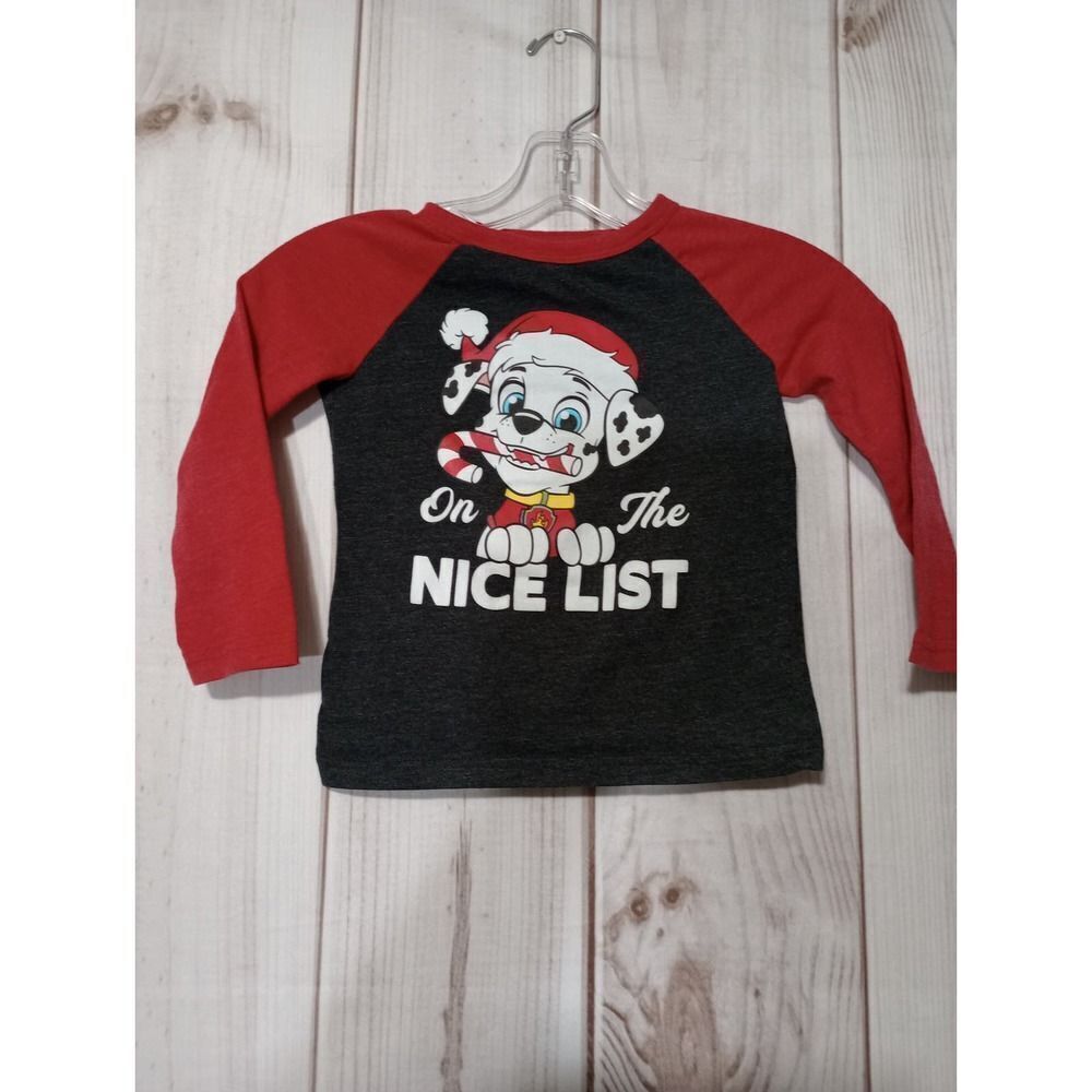 Jumping Beans Paw Patrol Marshall‎ Christmas Raglan Shirt Red Grey 4T